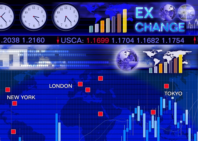 Abstract Foreign currency exchange market scene